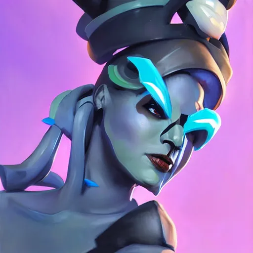 Image similar to greg manchess portrait painting of rad cube queen from fortnite as overwatch character, medium shot, asymmetrical, profile picture, organic painting, sunny day, matte painting, bold shapes, hard edges, street art, trending on artstation, by huang guangjian, gil elvgren, ruan jia, greg rutkowski, gaston bussiere