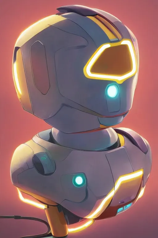 Image similar to metabots medabots medarotto medarot robot minimalist comics helmet mask neon cybereye, behance hd by jesper ejsing, by rhads, makoto shinkai and lois van baarle, ilya kuvshinov, rossdraws global illumination ray tracing hdr radiating a glowing aura