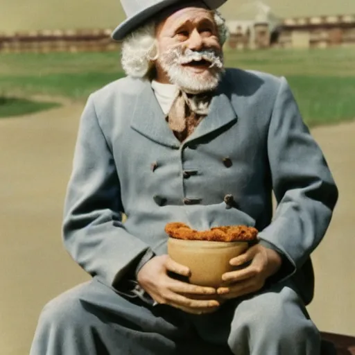 Image similar to quaker oats mascot as a real human, 8 k, movie still,