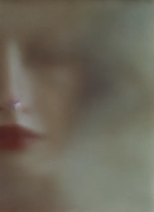 Prompt: ( ( ( ( ( out of focus ) ) ) ) ) photorealistic closeup of mouth and eyes, pale woman by saul leiter, ( ( ( ( ( very blurry ) ) ) ) ), translucent white skin, foggy