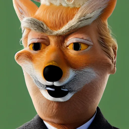 Image similar to Portrait of Donald Trump in the style of Fantastic Mr. Fox. 8k Resolution