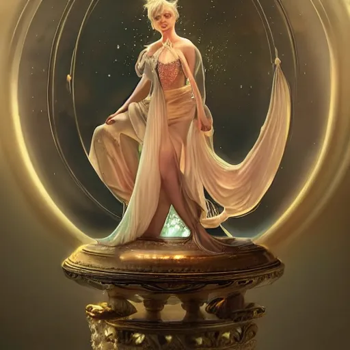 Image similar to crystal ball on a stand with a beautiful dreamscape inside, studio product photography, super highly detailed, professional digital painting, artstation, concept art, smooth, sharp focus, extreme illustration, unreal engine 5, photorealism, beautiful, cinematic, art by artgerm and rutkowski and alphonse mucha and loish and wlop