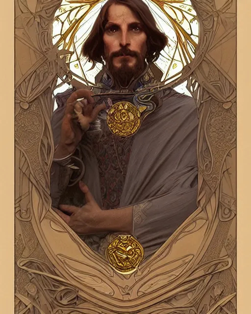 a tarot card of the beagle king, art nouveau, D&D,, Stable Diffusion