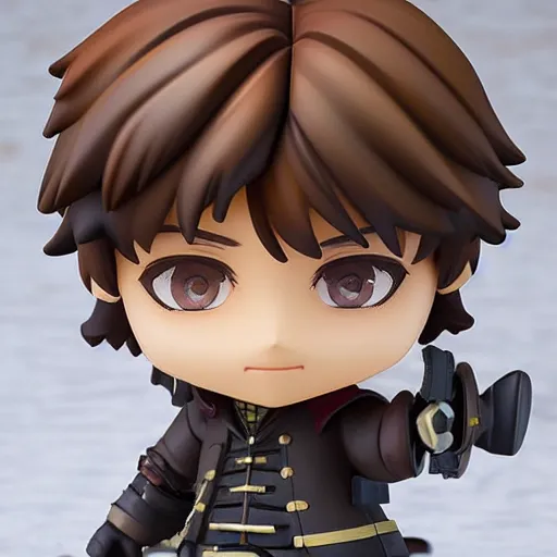 Prompt: Best photograph of Jamie Fraser nendoroid figure photo 50 mm studio lighting