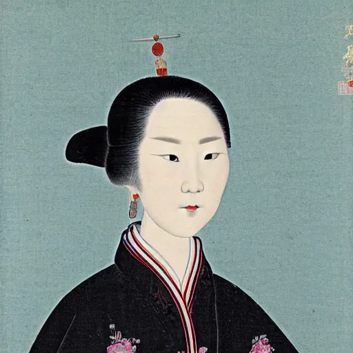 Prompt: chinese style portrait of a lady