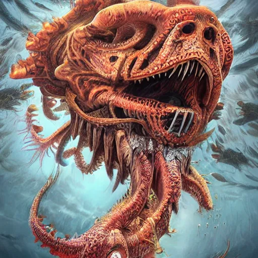 Prompt: creatures of the deep unknown, realistic, hyper detailed, illustration, trending on artstation