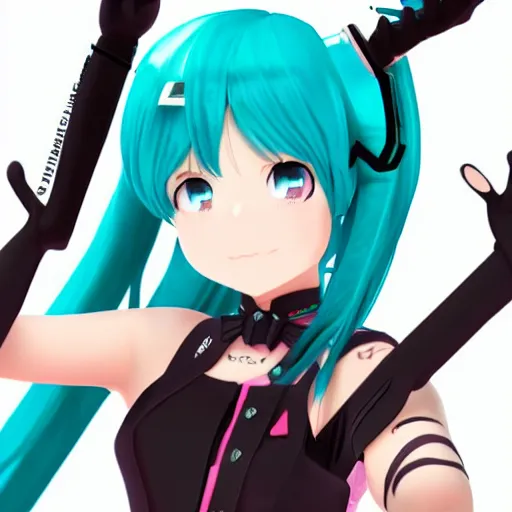 Image similar to Hatsune Miku in RWBY style