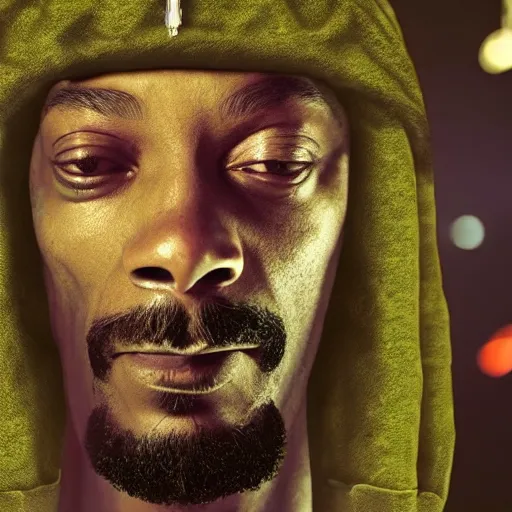 Image similar to snoop dogg made of marijuana bud, weta 8 k hyper realistic detailed cinematic still, volumetric lighting surreal photorealism