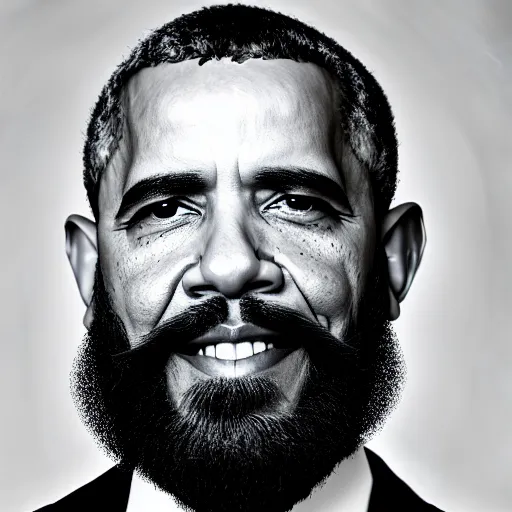 Image similar to obama with beard, xf iq 4, 1 5 0 mp, 5 0 mm, f / 1. 4, iso 2 0 0, 1 / 1 6 0 s, natural light, adobe photoshop, adobe lightroom, dxo photolab, polarizing filter, sense of depth, ai enhanced, hdr