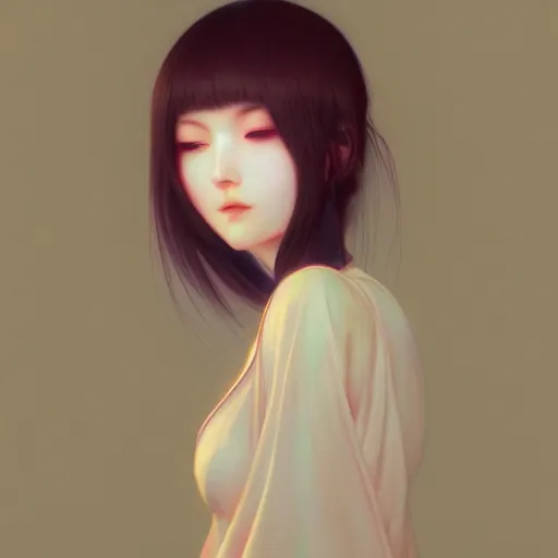 Prompt: a u detail beautiful painting of anime girl, hsiao ron cheng, ngai victo, nivanh chanthara jean delville wlop and dougherty patrick, trending on artstation, soft light