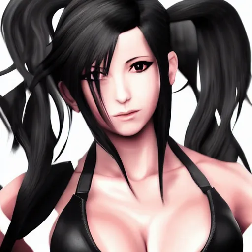 Image similar to beautiful digital art of tifa lockhart, trending on artstation