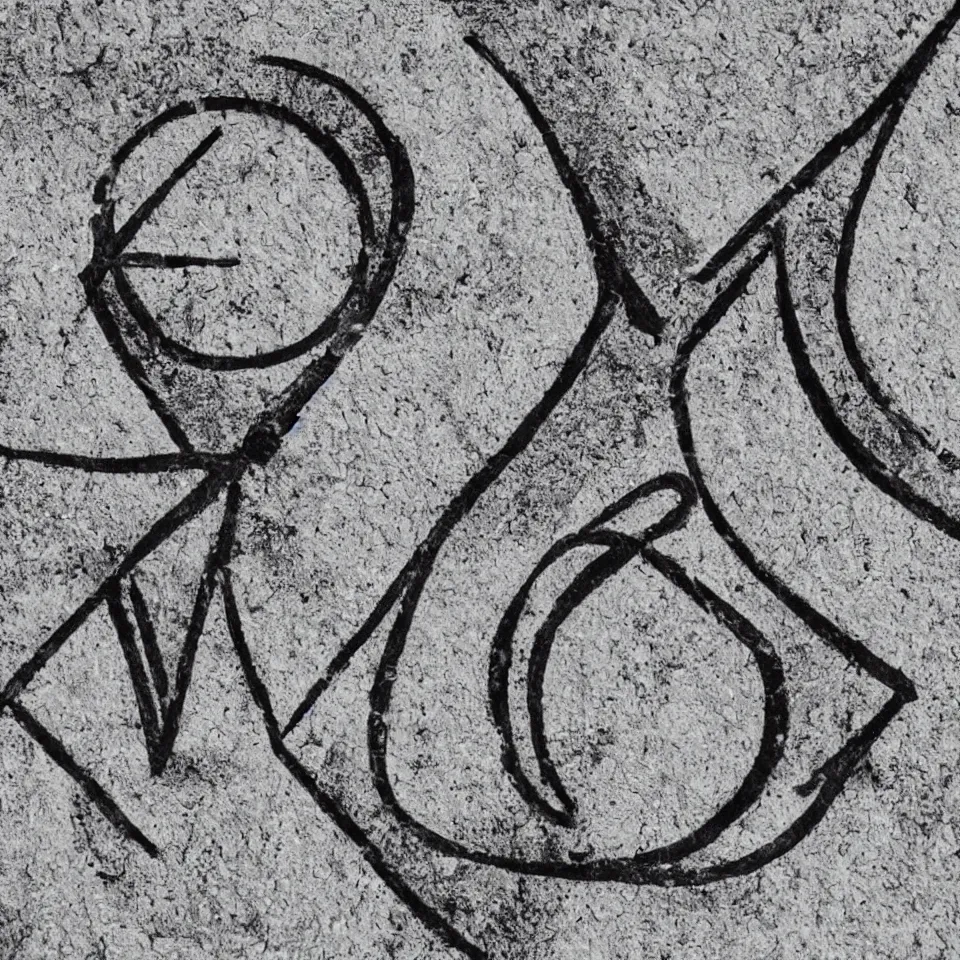 Image similar to symbol for the word ersatz, black and white