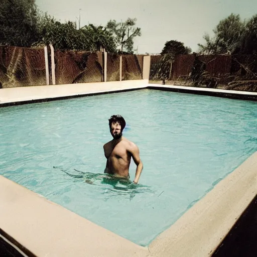 Image similar to photo of lucifer in a swimming pool