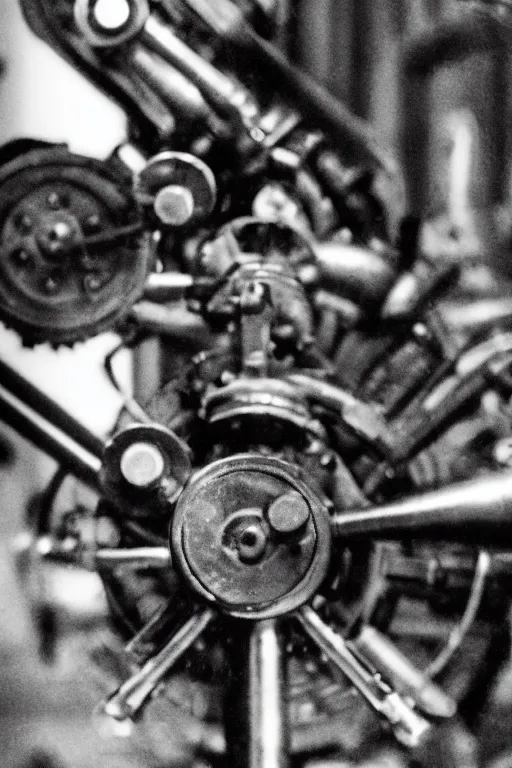 Image similar to a close-up portrait of Marcel Duchamp's industrial machine in the style of Hito Steyerl and Shinya Tsukamoto and Irving Penn and Robert Frank, minimal contraption