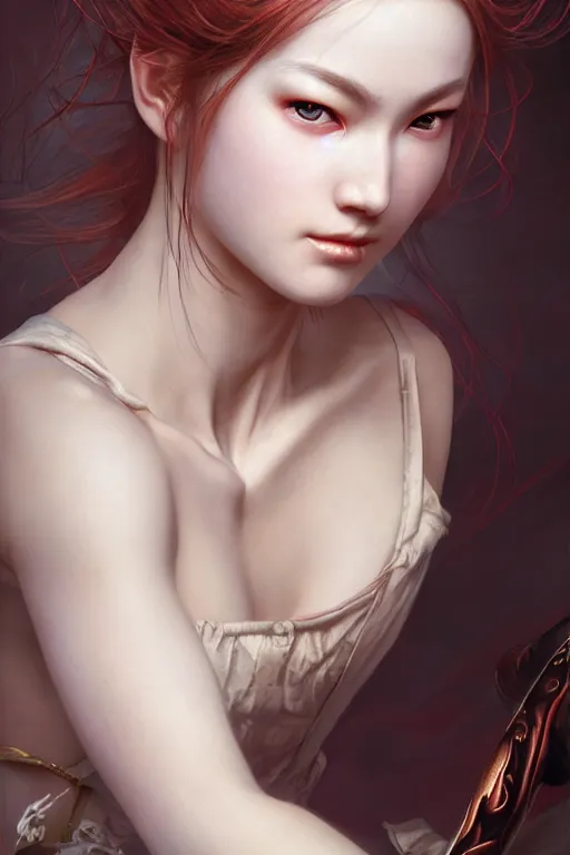 Image similar to a masterpiece ultrarealistic ultradetailed portrait of a very beautiful ninja girl, baroque renaissance. medium shot, intricate, elegant, by stanley artgerm lau, wlop, rossdraws, james jean, andrei riabovitchev, marc simonetti, light by julie bell, porcelain skin. global illumination. vfx