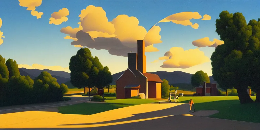 Prompt: the sign, summer evening, kenton nelson