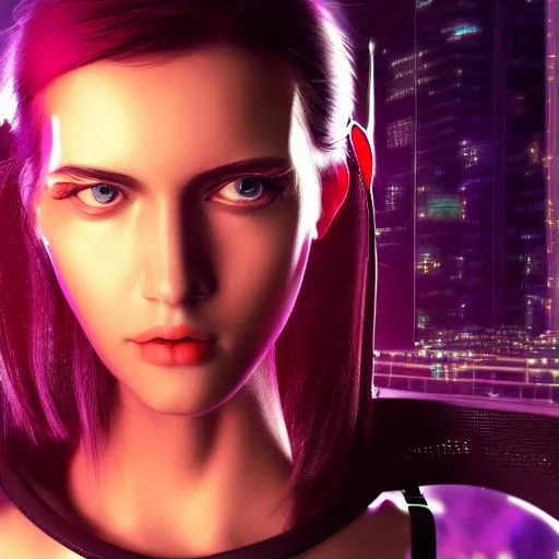 Image similar to the cyberpunk girl portrait, render, octane, 4k, highly detailed, vivid colors, high definition