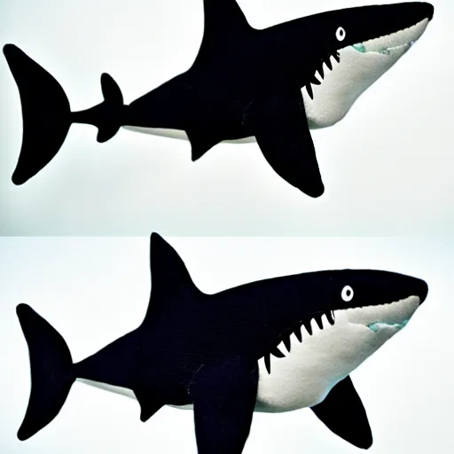 Image similar to beautiful photograph of a cute minimal shark plush, advert, magazine, studio