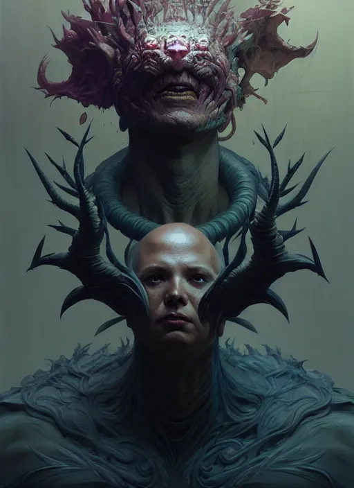 Image similar to fantasy shapeshifter revealing his true nature, dim light, front game card, marvel comics, dark, intricate, highly detailed, smooth, artstation, digital illustration by ruan jia and mandy jurgens and artgerm and wayne barlowe and greg rutkowski and zdislav beksinski