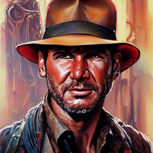 Image similar to indiana jones portrait by james jean