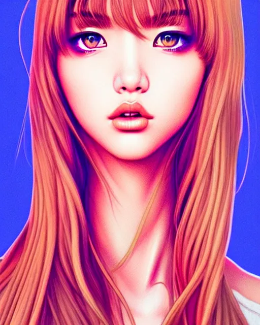 Image similar to richly detailed color illustration of lalisa illustrated by artgerm and mina petrovic and timothy kong and marina federovna. 3 d shadowing, eyes closed!!!