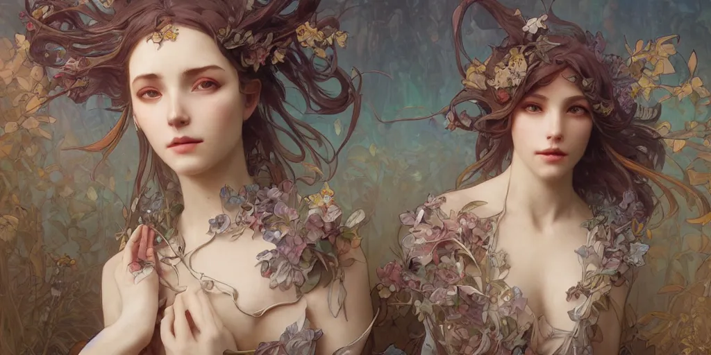 Prompt: dreamscape, female, art by artgerm and greg rutkowski and alphonse mucha and loish and wlop, highly detailed sculpture, intricate detailed, ommatidia, 8 k, cinematic atmosphere, post - processing