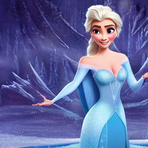 Image similar to kim kardashian as elsa in live action disney frozen, 8k resolution, full HD, cinematic lighting, award winning, anatomically correct