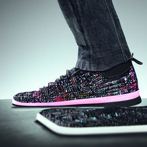 Image similar to Ultra detailed sneakers designed by Pol Pot, superresolution, HDR, futuristic sneakers