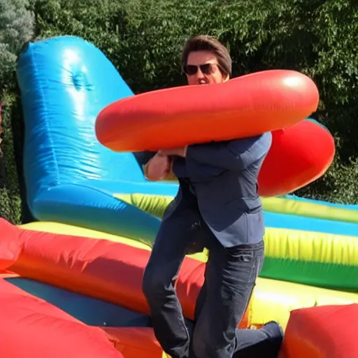 Prompt: tom cruise made of bouncy castle