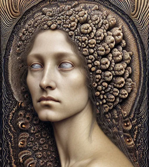 Image similar to detailed realistic beautiful desert goddess face portrait by jean delville, gustave dore, iris van herpen and marco mazzoni, art forms of nature by ernst haeckel, art nouveau, symbolist, visionary, gothic, neo - gothic, pre - raphaelite, fractal lace, intricate alien botanicals, ai biodiversity, surreality, hyperdetailed ultrasharp octane render