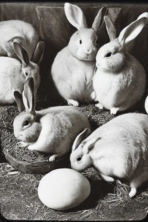 Image similar to fat rabbits with oranges vintage photograph