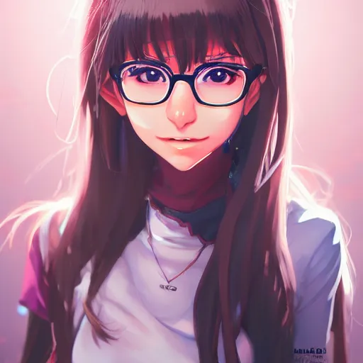 Image similar to anime portrait of Mia Khalifa as an anime girl by Stanley Artgerm Lau, WLOP, Rossdraws, James Jean, Andrei Riabovitchev, Marc Simonetti, and Sakimichan, trending on artstation