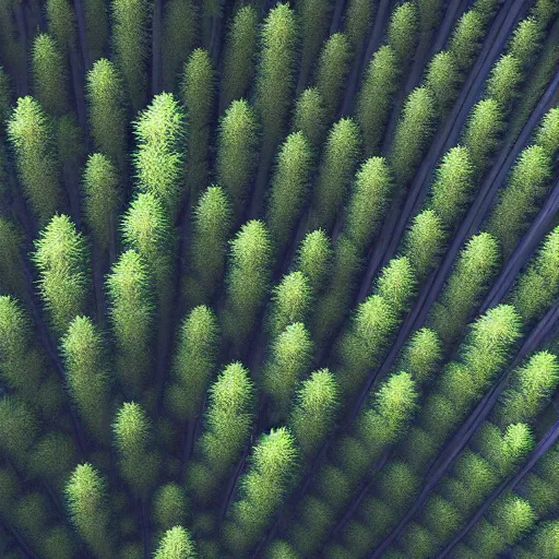 Prompt: A dense fractal cannabis forest with lots of cannabis plants, 4k, photorealistic, high-definition, artstation