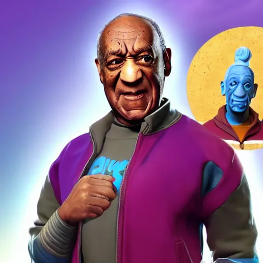 Image similar to bill cosby as a fortnite character