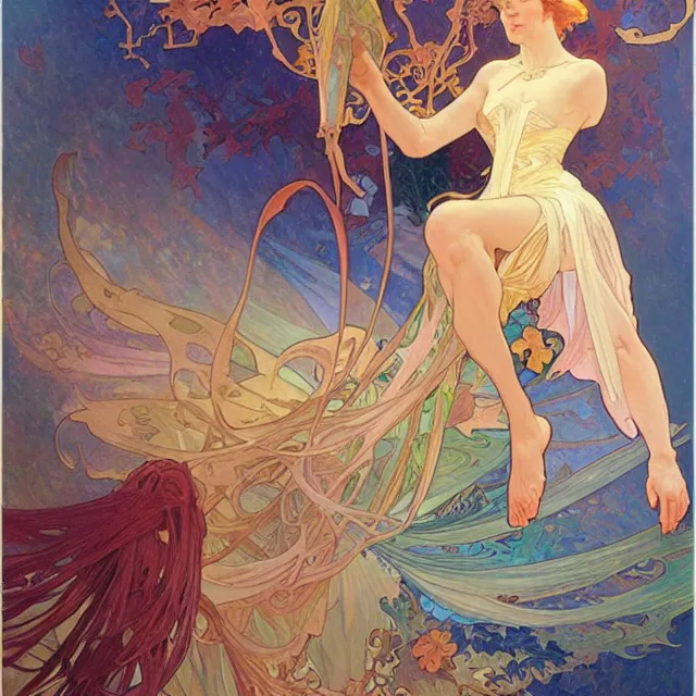 Image similar to don't start a journey hastily. oil painting, by ross tran and alphonse mucha, by james jean, by jean giraud
