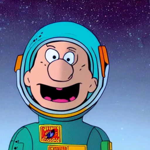 Prompt: Animation Still of Doug Funnie from Doug wearing an Astronaut's spacesuit