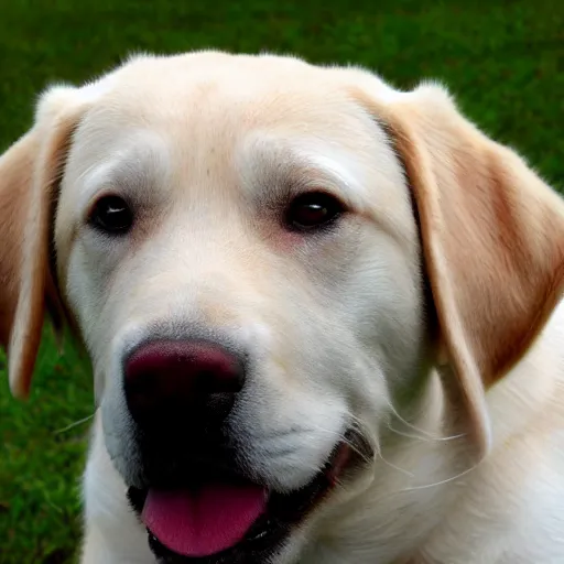 Image similar to yellow lab, fat, happy, 4 k, high quality photo, award - winning