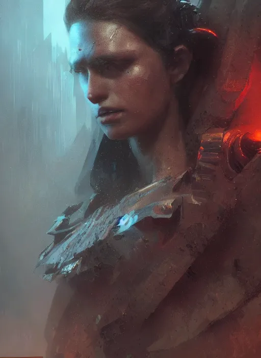 Prompt: medieval tribal warrior ultra realistic, blade runner, face cinematic, vallejo, full shot, craig mullins greg rutkowski, artstation, cgsociety saturated colors