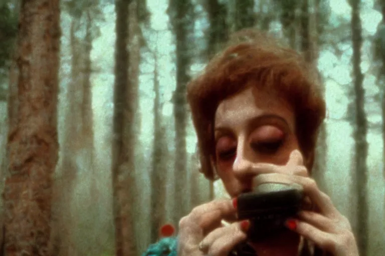 Prompt: a movie still by walerian borowczyk, forest, technicolor, high definition, remastered, wide angle, 7 0 mm, wide shot, cinematic