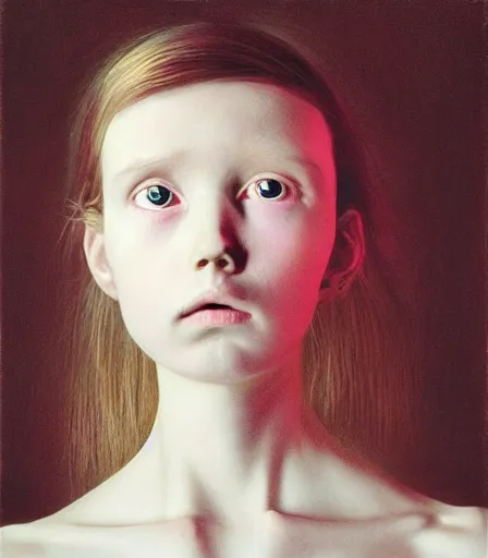 Prompt: a high quality, high detail, portrait photography of a beautiful girl by gottfried helnwein and kyle thompson, zdzisław beksinski