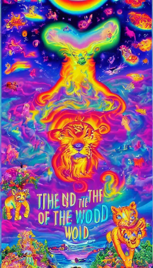 Image similar to the end of the world, by lisa frank,