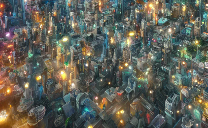 Image similar to city in a microscopic tardigrade, concept art, intricate details, highly detailed, photorealistic, disney pixar, octane render, iridescent, anime, 8 k