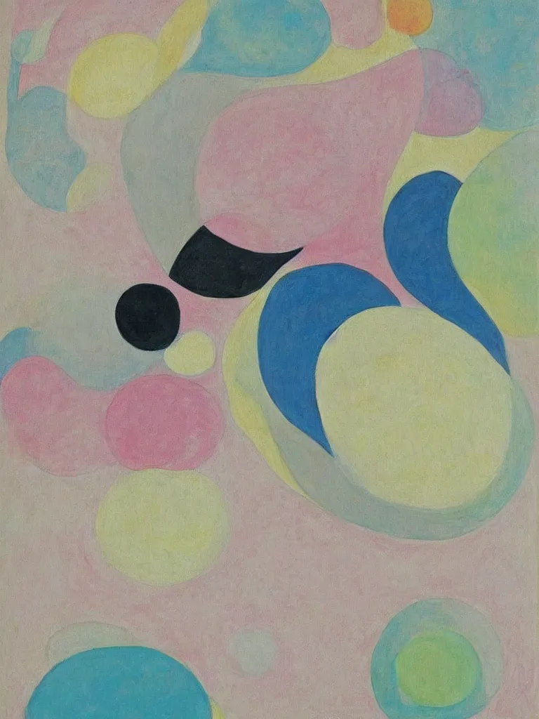 Prompt: abstract painting by hilma af klint, art decor, pastel color scheme,