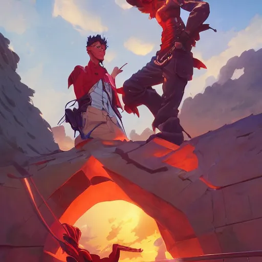 Image similar to hero world trigun, behance hd by jesper ejsing, by rhads, makoto shinkai and lois van baarle, ilya kuvshinov, rossdraws global illumination