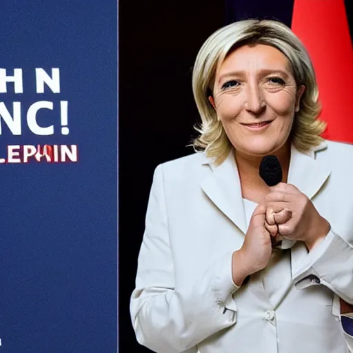 Image similar to Marine Lepen plush toy