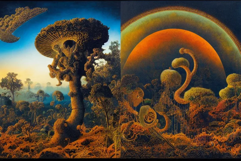 Image similar to landscape by ernst haeckel, david a. hardy, oyama kojima, phil koch, annie leibovitz, benoit mandelbrot, dan mumford, bruce pennington, mimmo rotella