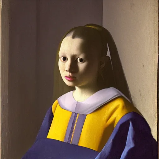 Prompt: portrait of anna - maja henriksson by vermeer - n 6