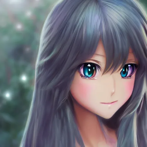 Image similar to 3 d anime girl very detailed, highly detailed, disney style