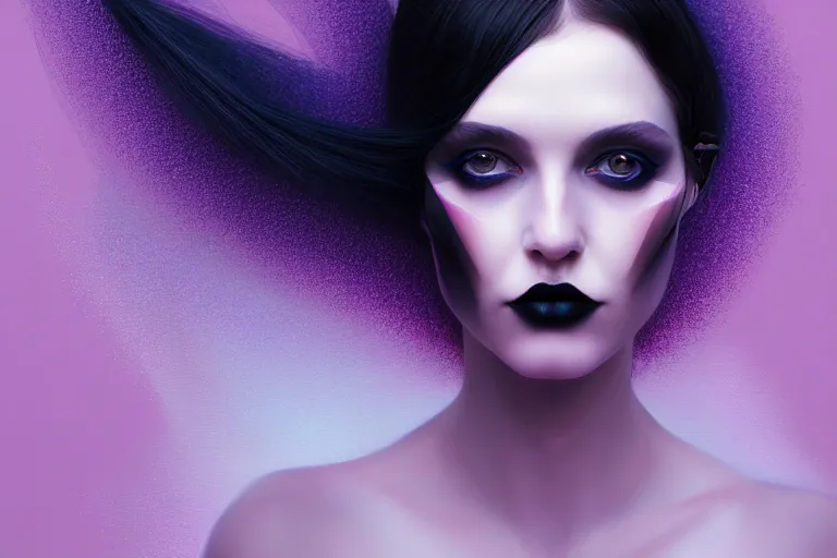 Image similar to surreal Portrait of beautiful goth woman in dmt chromatic surreal liquid enviroment , elegant, highly detailed, smooth, photoreal, sharp focus, illustration, beautiful, geometric, dmt trending on artstation, cinematic, artwork by WLOP