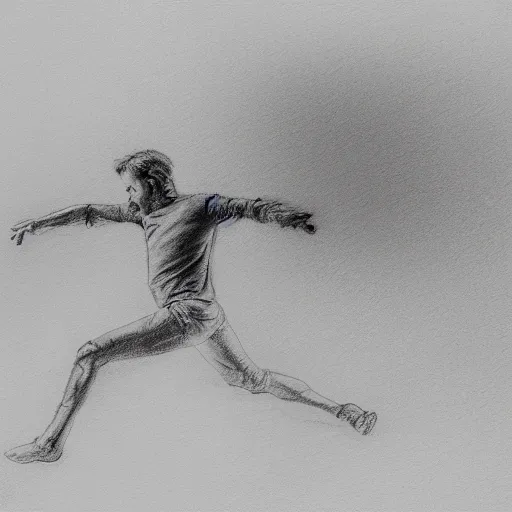 Prompt: a man cartwheeling into traffic, pencil sketch, detailed, 4k